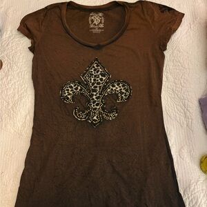 Velvet Stone Brown Graphic Tee Size M